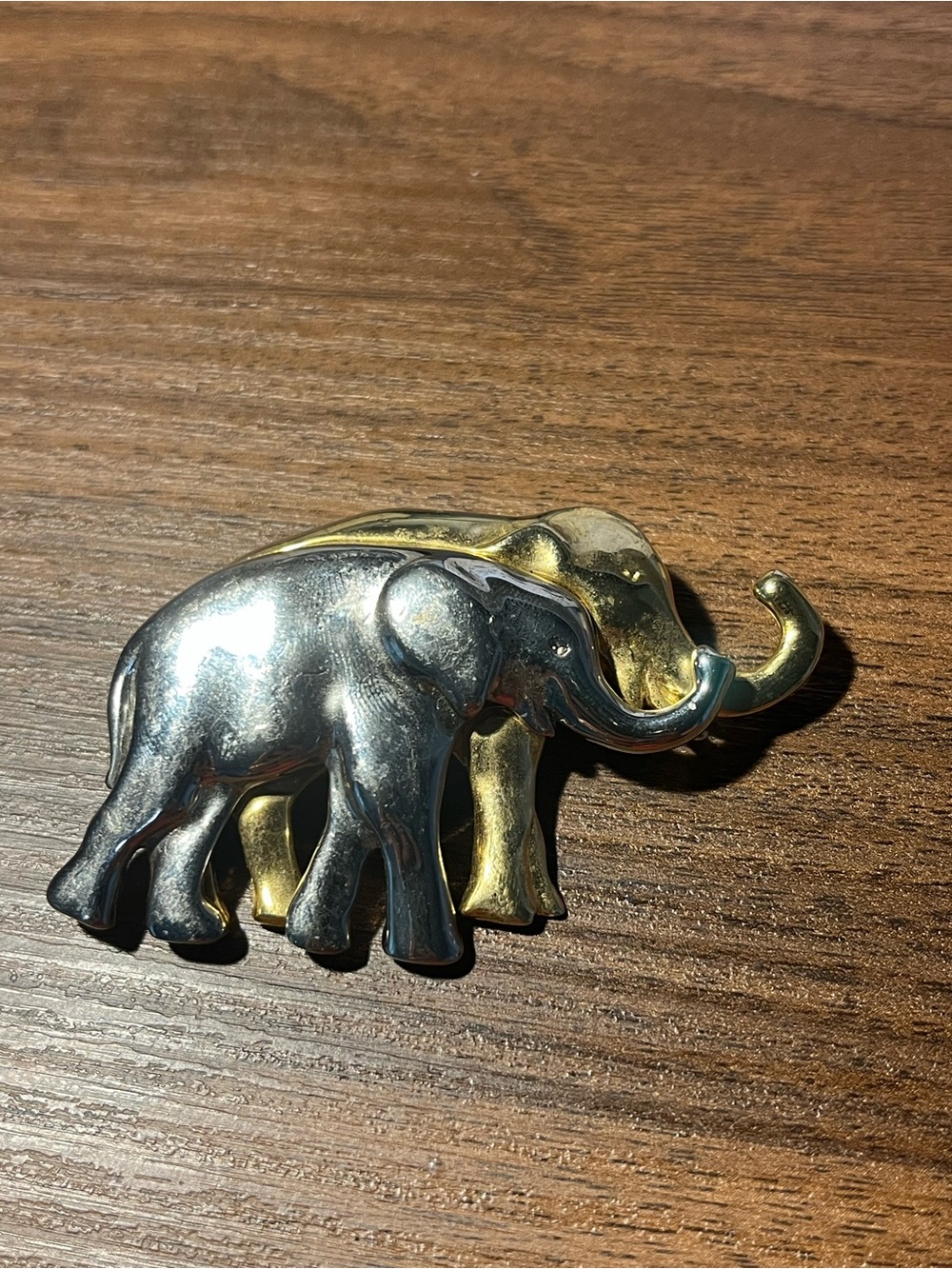 Vintage Signed LC Elephant Brooch